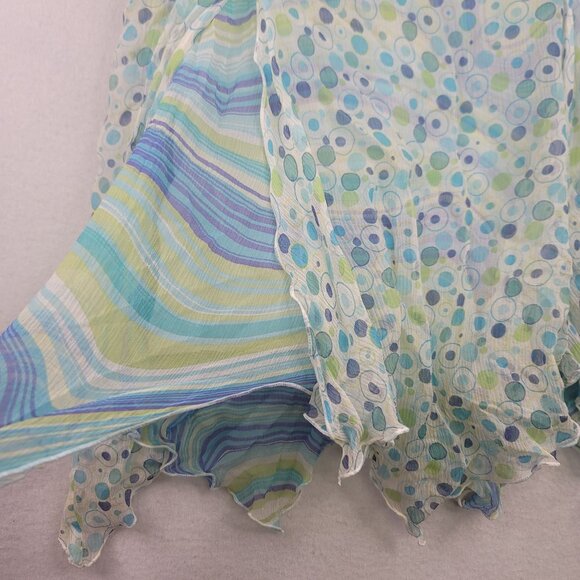 y2k Silk Bias Cut Multi Dot Midi Skirt Size 6 Coquette Fairycore Whimsical New - Picture 3 of 9